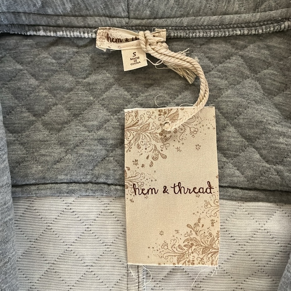 Nwt Hem& Thread Quilt Pattern Open Front Car Coat - image 5